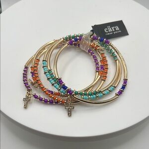 1355. Cara New York Multicolor Beaded Bangle Bracelet Set